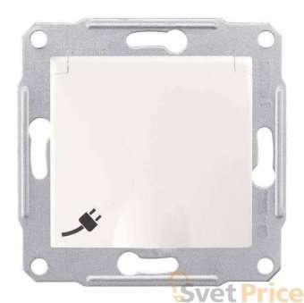 Розетка Schneider Electric Sedna с/з со шторками и крышкой 16A 250V SDN3100121