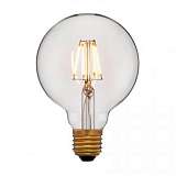 Лампа светодиодная филаментная диммируемая E27 4W 1800K прозрачная 056-779
