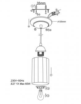 Подвесной светильник Odeon Light Valso 2344/1