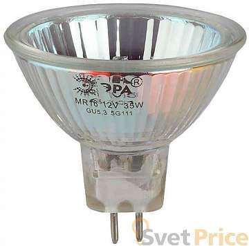 Лампа галогенная ЭРА GU5.3 75W 2700K прозрачная GU5.3-JCDR (MR16) -75W-230V-CL