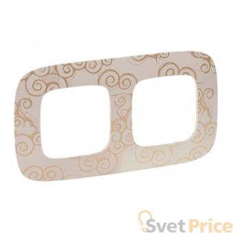 Рамка 2-постовая Legrand Valena Allure Нарцисс золото 754352