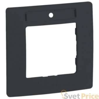 Рамка 1-постовая Legrand Etika с держателем для маркировки антрацит 672586
