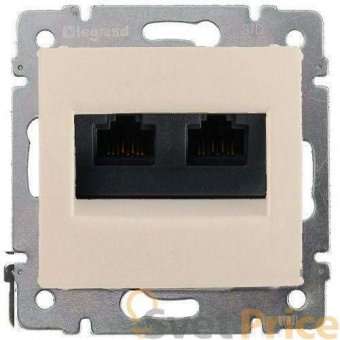 Розетка компьютерная 2хRJ45 Legrand Valena 6 кат FTP на винтах слоновая кость 774133