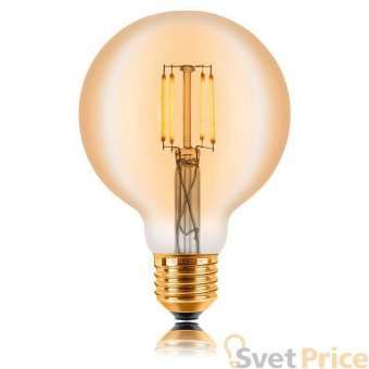 Лампа светодиодная филаментная E27 4W 2200К золотая 057-301