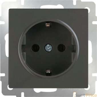 Розетка с заземлением Werkel WL07-SKG-01-IP20 серо-коричневая 4690389086618