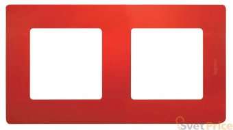 Рамка 2-постовая Legrand Etika красная 672532