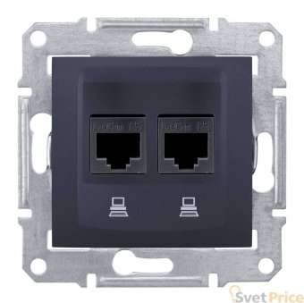 Розетка компьютерная 2хRJ45 Schneider Electric Sedna UTP SDN4400170