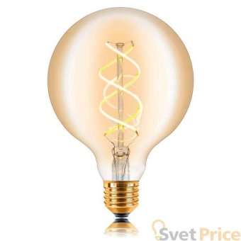 Лампа светодиодная филаментная диммируемая E27 5W 2200K золотая 057-370