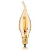 Лампа светодиодная филаментная диммируемая E14 4W 2200K золотая 057-349