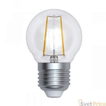 Лампа светодиодная филаментная (UL-00005174) Uniel E27 9W 3000K прозрачная LED-G45-9W/3000K/E27/CL PLS02WH