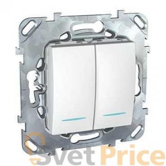 Выключатель двухклавишный с подсветкой Schneider Electric Unica MGU5.0101.18NZD