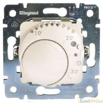 Термостат Legrand Galea Life с подсветкой НЗ контактом перламутр 775695