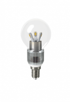 Лампа светодиодная диммируемая E14 5W 2700K шар прозрачный HA105201105-D
