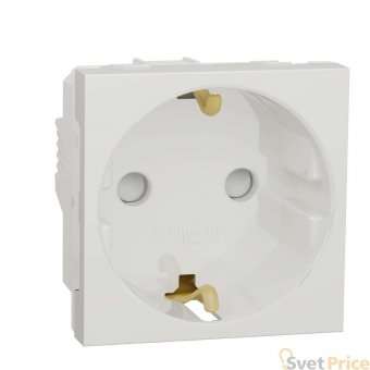 Розетка Schneider Electric Unica New Modular с/з со шторками 16A 250V NU303718