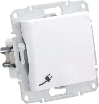 Розетка Schneider Electric Sedna с/з со шторками и крышкой 16A 250V SDN3100121