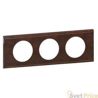 Рамка 3-постовая Legrand Celiane кожа текстура 069403