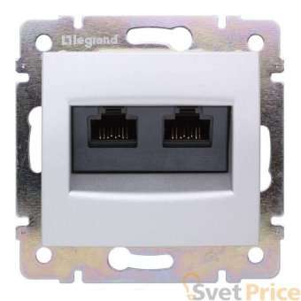 Розетка компьютерная 2хRJ45 Legrand Valena 6 кат FTP на винтах белая 774233