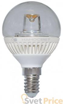 Лампа светодиодная E14 5W 2700K шар прозрачный LC-GCL-5/E14/827 L140