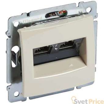 Розетка компьютерная 2хRJ45 Legrand Valena 6 кат UTP с захватами слоновая кость 774147