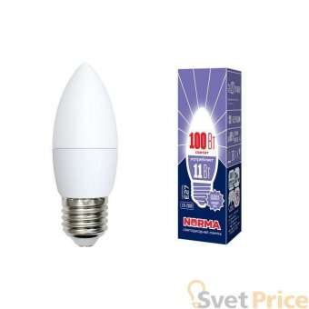Лампа светодиодная (UL-00003813) E27 11W 6500K матовая LED-C37-11W/DW/E27/FR/NR