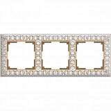 Рамка Antik на 3 поста белое золото WL07-Frame-01 4690389099199