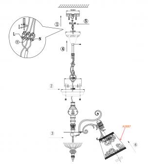 Подвесная люстра Odeon Light Pari 2687/5