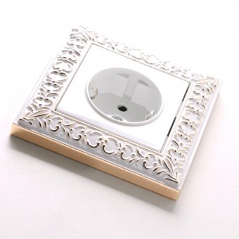 Рамка Antik на 1 пост белое золото WL07-Frame-01 4690389099175