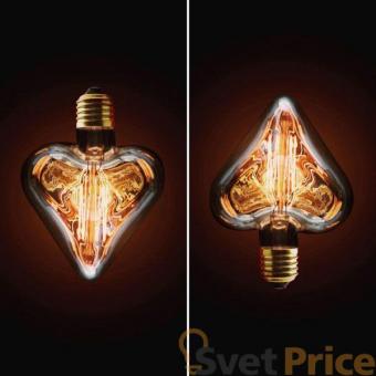 Лампа накаливания E27 40W сердце прозрачное 2740-H