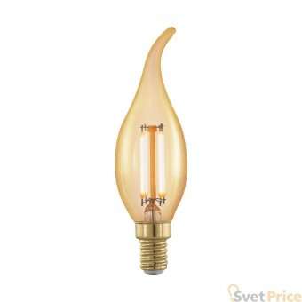 Лампа светодиодная филаментная диммируемая Eglo E14 4W 1700К золотая 11699