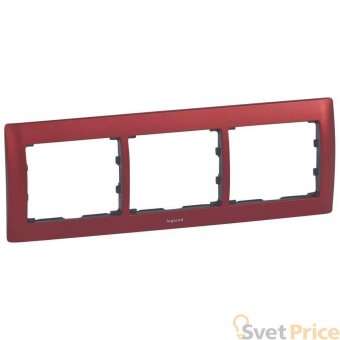 Рамка 3-постовая Legrand Galea Life волшебный красный 771903