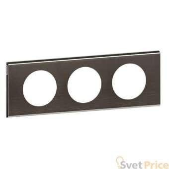 Рамка 3-постовая Legrand Celiane Corian чёрный никель 069033