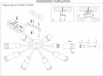 Потолочная люстра Odeon Light Metiko 2789/8C