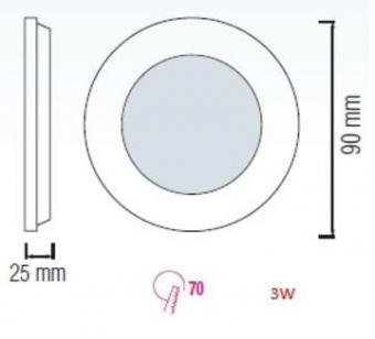 Встраиваемый светодиодный светильник Horoz Slim-3 3W 2700K 056-003-0003
