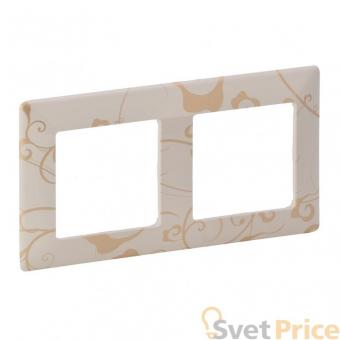 Рамка 2-постовая Legrand Valena Life Ампир бежевый 754112