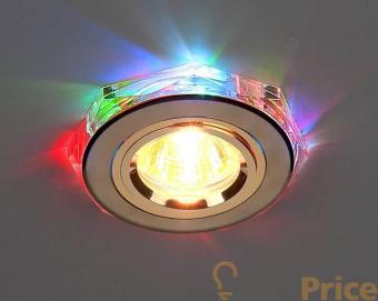 Встраиваемый светильник с двойной подсветкой Elektrostandard 2020 MR16 золото/мульти 4607176194807