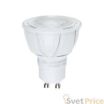 Лампа светодиодная диммируемая (UL-00003988) Uniel GU10 6W 4000K матовая LED-JCDR 6W/NW/GU10/FR/DIM PLP01WH