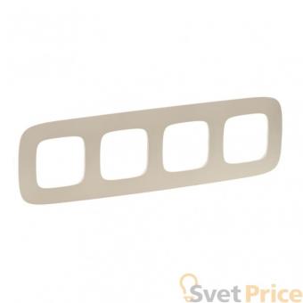 Рамка 4-постовая Legrand Valena Allure Тиснение бежевое 754384