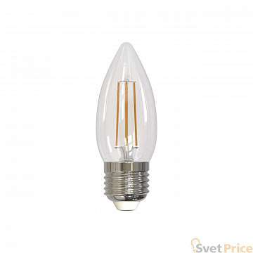 Лампа светодиодная филаментная (UL-00005162) Uniel E27 9W 3000K прозрачная LED-C35-9W/3000K/E27/CL PLS02WH