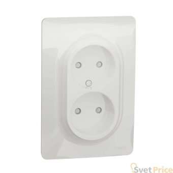 Розетка двойная Schneider Electric Unica New б/з со шторками NU206318