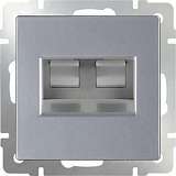 Розетка двойная Ethernet RJ-45 серебряный WL06-RJ45+RJ45 4690389073540