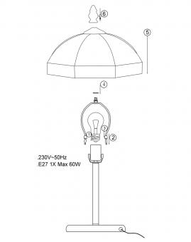 Настольная лампа Odeon Light Valso 2344/1T