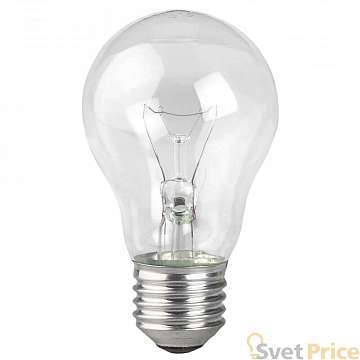 Лампа накаливания ЭРА E27 60W 2700K прозрачная A50 60-230-Е27-CL