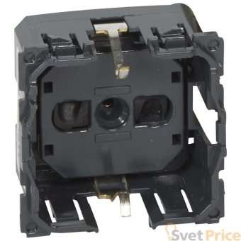 Розетка 2К+З Legrand Celiane 16A 230V с/з со шторками безвинтовой зажим немецкий стандарт 067153
