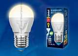 Лампа светодиодная (UL-00002420) E27 7W 3000K шар матовый LED-G45 7W/WW/E27/FR PLP01WH