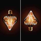 Лампа накаливания E27 40W сердце прозрачное 2740-H