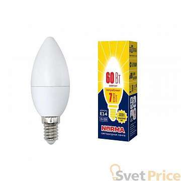 Лампа светодиодная (UL-00003796) E14 7W 3000K матовая LED-C37-7W/WW/E14/FR/NR