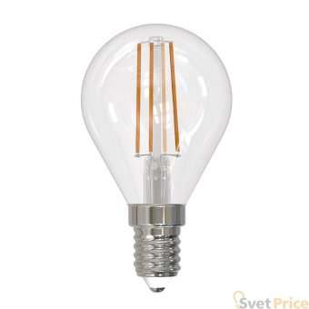 Лампа светодиодная филаментная (UL-00005172) Uniel E14 9W 3000K прозрачная LED-G45-9W/3000K/E14/CL PLS02WH