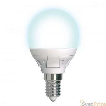 Лампа светодиодная диммируемая (UL-00004300) Uniel E14 7W 4000K матовая LED-G45 7W/4000K/E14/FR/DIM PLP01WH