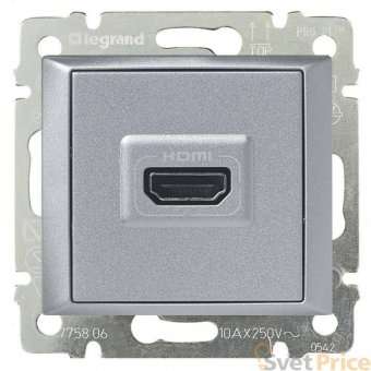 Розетка HDMI Legrand Valena алюминий 770285