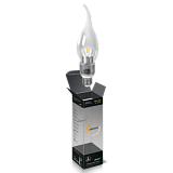 Лампа светодиодная диммируемая E27 5W 2700K свеча на ветру прозрачная HA104202105-D